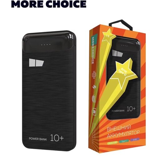 Внешний аккумулятор More Choice PB33-10 10000mAh 2USB 21A LED-фонарик Black 121000₽