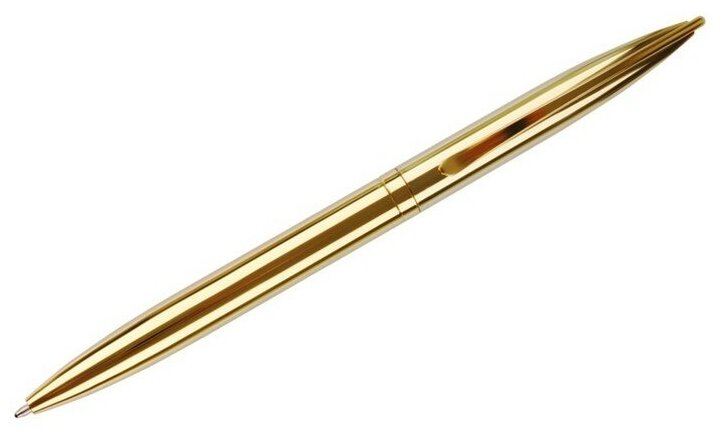 Ручка шариковая поворотная MESHU Gold, синий стержень, металлический корпус - фотография № 2