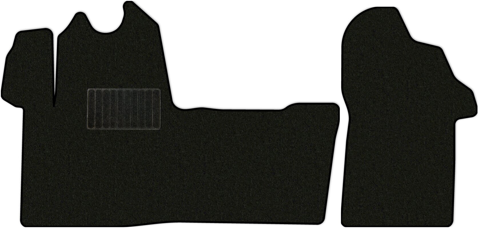Коврики в салон текстильные Allmone "Классик" для Renault Master 3 (FV, JV) 2020 - Н. В, черные, 2шт. / Рено Мастер 3