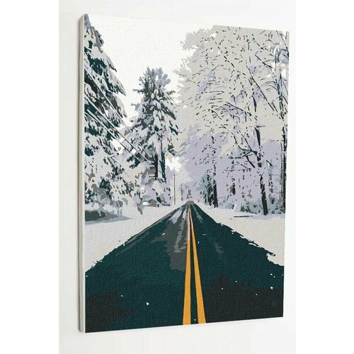 Картина по номерам на холсте Зимний пейзаж, Новый год, снег, зима, 40х50 см картина на осп зима зимний пейзаж снег 125 x 62 см