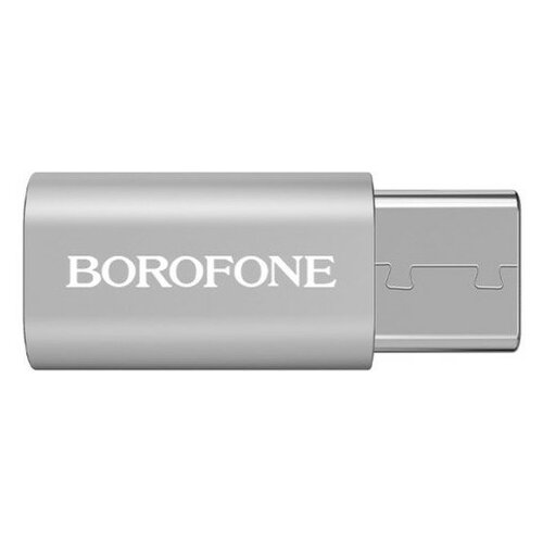 Адаптер Borofone BV4, MicroUSB - Type-C, серебристый