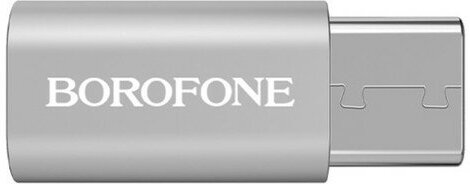 Адаптер Borofone BV4, MicroUSB - Type-C, серебристый