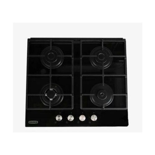 Поверхность газовая DANKE SIMPLE 64GT BLACK GLASS черное стекло чугун гк WOK 1041000₽
