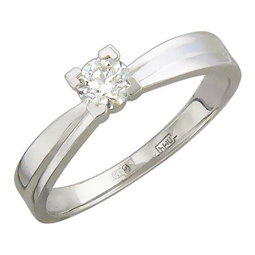 фото Эстет кольцо с 1 бриллиантом из белого золота 750 пробы 01к674417, размер 19.5