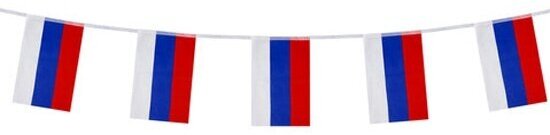 Гирлянда из флагов России Staff , длина 5 м, 10 прямоугольных флажков 20х30 см, BRAUBERG, 550185, RU25