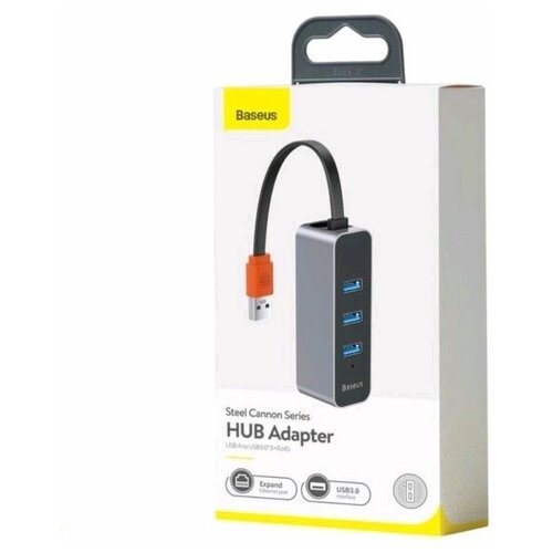 разветвитель hub (хаб) usb на 3 usb 3.0 + rj45 caразветвитель hub (хаб)-ahog baseus