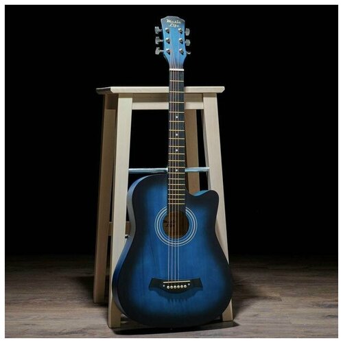 гитара акустическая цвет синий 97см с вырезом Гитара акустическая, цвет синий, 97см, с вырезом