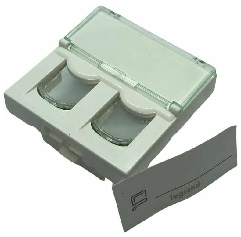 фото Legrand Лицевая панель Mosaic для двойного коннектора 078603