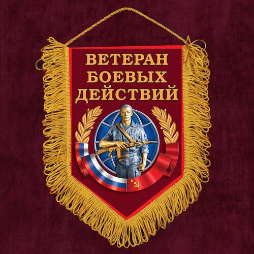 Вымпел Ветеран боевых действий 15x22 см