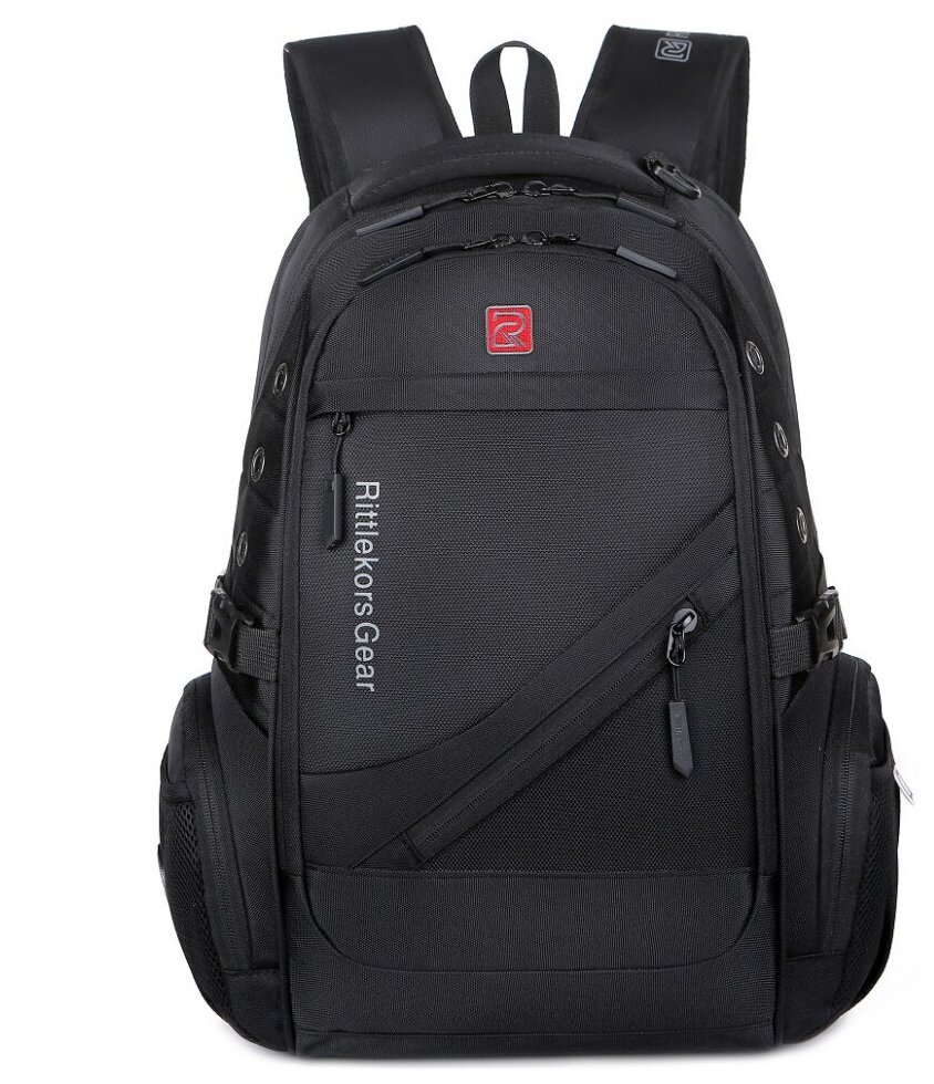 Рюкзак мужской городской USB - разъем Rittlekors Gear 1418 черный