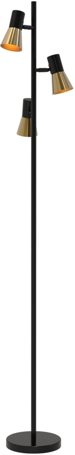 Светильник напольный HT-738x3BA, ARTSTYLE, черный/латунь, металл, 3 плафона, Е14