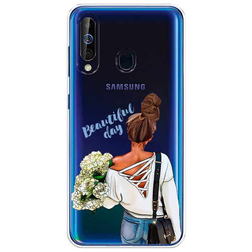 Силиконовый чехол на Samsung Galaxy A60 / Самсунг Галакси А60 Beautiful day vector, прозрачный силиконовый чехол на samsung galaxy a60 самсунг галакси а60 розовая цветочная рамка прозрачный