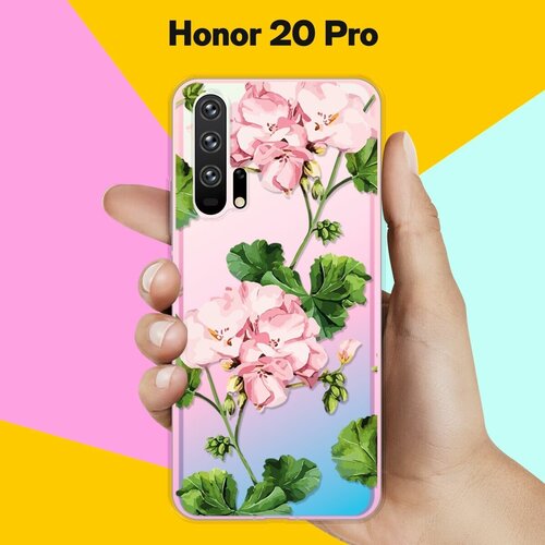 Силиконовый чехол Розовые цветы на Honor 20 Pro силиконовый чехол на honor 80 pro хонор 80 про розовые облака