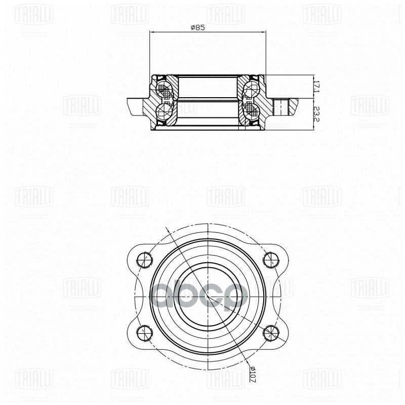 Ступица передняя с подшипником для автомобиля Audi A4 (00-) MR 1831 TRIALLI