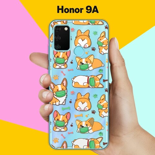 Силиконовый чехол на Honor 9A Корги в масках / для Хонор 9А силиконовый чехол корги в масках на honor 9c