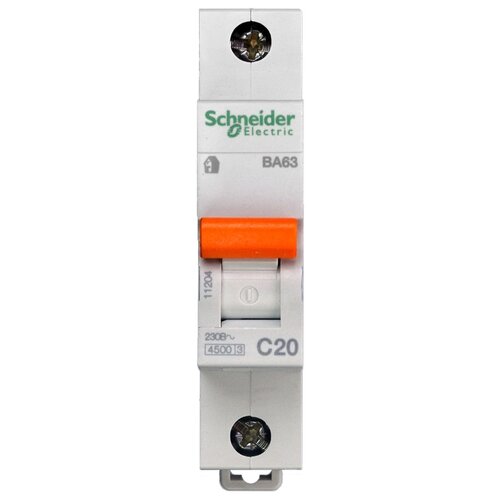 фото Автоматический выключатель Schneider Electric ВА63 1P (C) 4.5kA 20 А