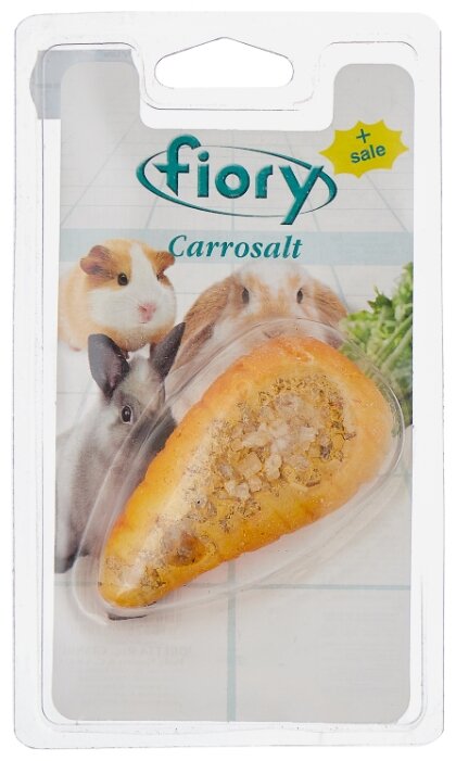 Лакомство для грызунов Fiory Carrosalt с солью в форме морковки 65 г