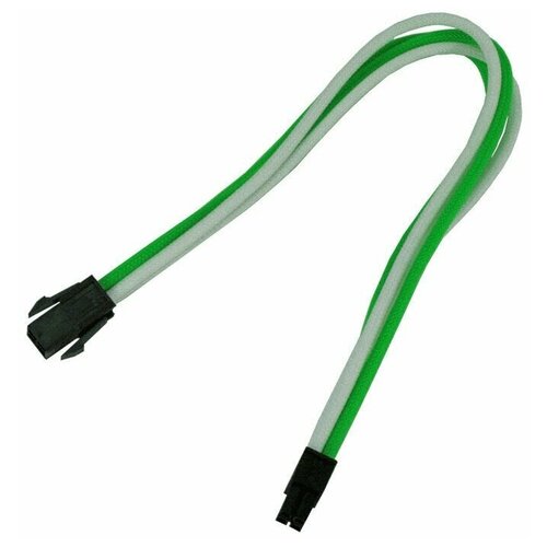 разветвитель nanoxia 4 pin molex в 2 х 4 pin 0 2 м 1 шт черный Аксессуар Удлинитель Nanoxia 4-pin PWM 30cm Green-White NXPWV3EGW