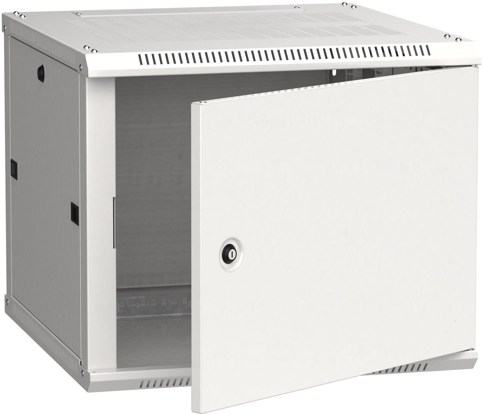 Шкаф коммутационный ITK Linea W (LWR3-09U66-MF) настенный 9U 600x600мм пер. дв. металл 2 бок. пан. напр