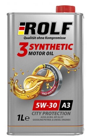 Моторное масло ROLF 3-SYNTHETIC 5W-30, ACEA A3/B4 синтетика 4 литра