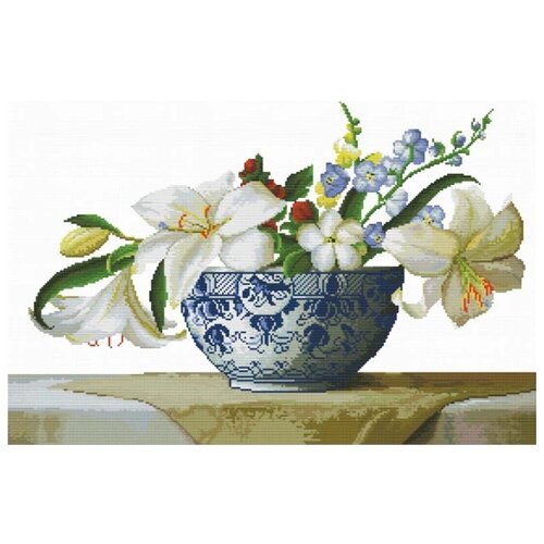 фото Набор для вышивания крестиком 7525-рк "цветочная композиция" белоснежка