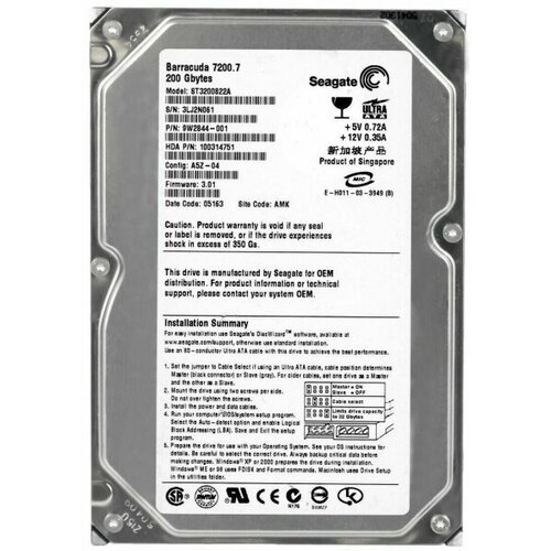 Жесткий диск Seagate 9W2844 200Gb 7200 IDE 35 HDD 638000₽