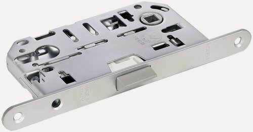 Изображение товара Защелка межкомнатная с замком, бесшумный замок поворотный врезной для двери с ответной планкой, защелка многофункциональная Morelli IP L SC матовый хром