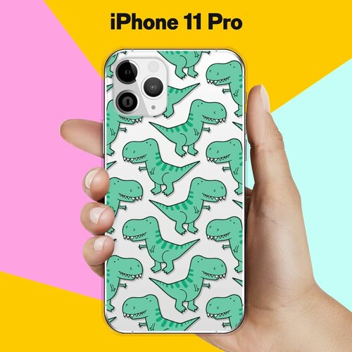 Силиконовый чехол Динозавры на Apple iPhone 11 Pro силиконовый чехол на apple iphone 11 pro эпл айфон 11 про с рисунком witch on a broomstick soft touch сиреневый