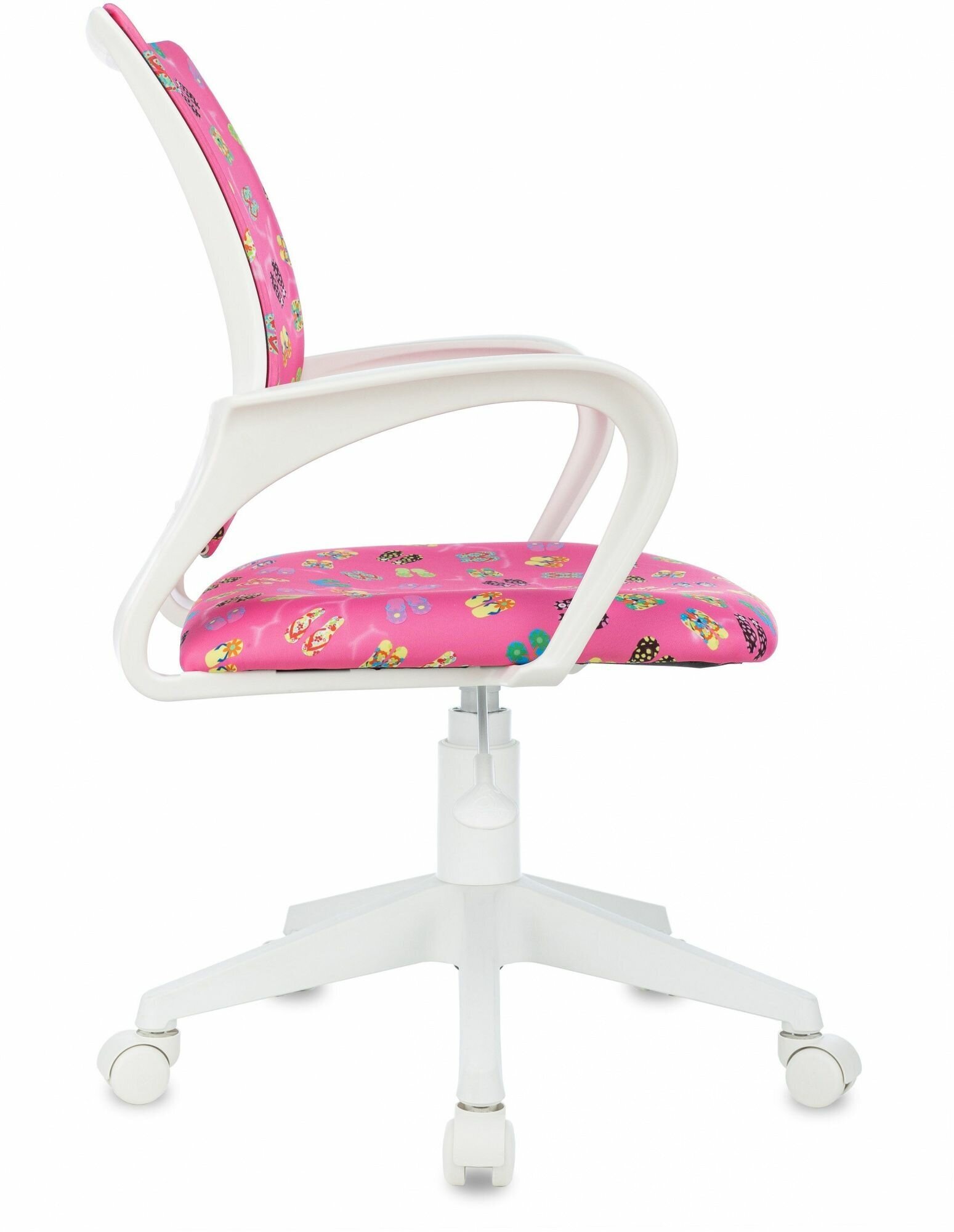 Кресло детское Бюрократ BUROKIDS 1 W розовый сланцы крестов. пластик пластик белый - фотография № 2