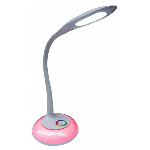 Светодиодная настольная LED лампа (светильник) General GLTL-036 11W 5К 5000К+RGB подсв. основ. h55мм, сенс. димм. гибк, бел 800036