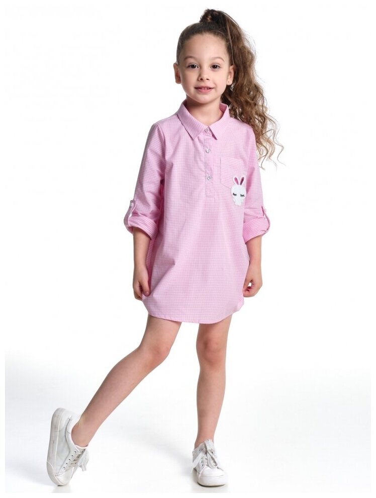 Платье для девочек Mini Maxi модель 6056 цвет розовый/клетка размер 110