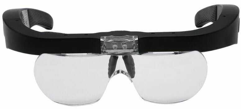 Лупа очки с подсветкойенными линзами и встроенным аккумулятором для рукоделия ювелирных работ чтения