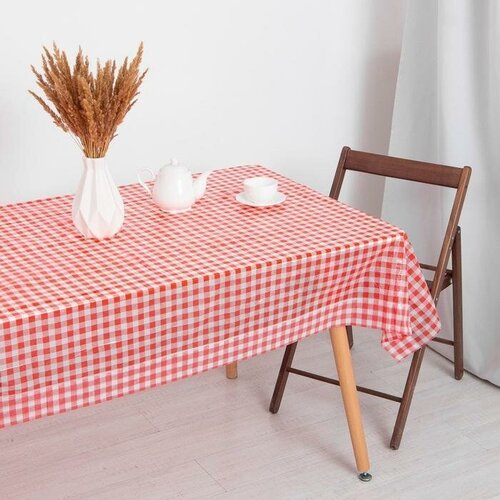 Скатерть 137x274 см Прямоугольная Клетка ПВХ 399₽