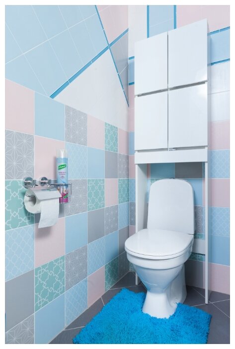 Коврик для туалета 55х55 см цвет синий - фотография № 4