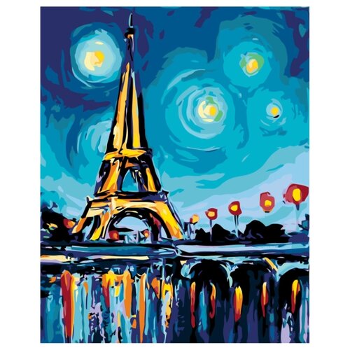 звезды над парижем раскраска картина по номерам на холсте Звезды над Парижем Раскраска картина по номерам на холсте