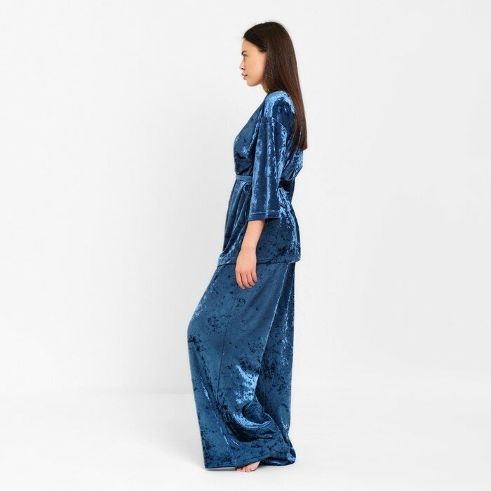 Пижама(жакет, брюки) KAFTAN, 44-46, синий - фотография № 4