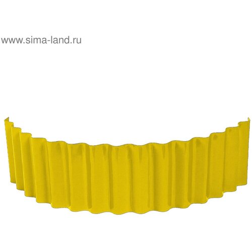 ограждение для клумбы 110 x 24 см жёлтое волна Ограждение для клумбы, 110 × 24 см, жёлтое, «Волна»