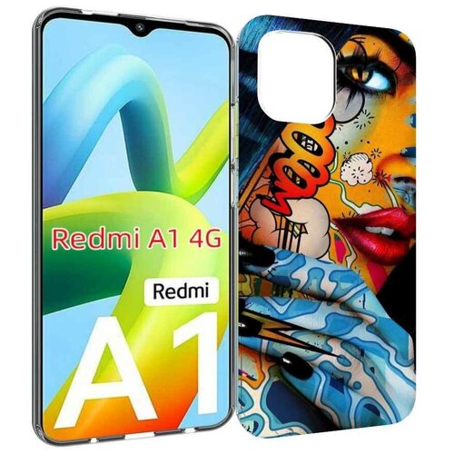 Чехол MyPads девушка разрисованная краскам иженский для Xiaomi Redmi A1 задняя-панель-накладка-бампер