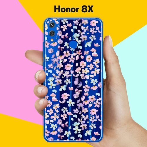 силиконовый чехол розовые цветы на honor 8x Силиконовый чехол на Honor 8X Розовые цветы / для Хонор 8 Икс