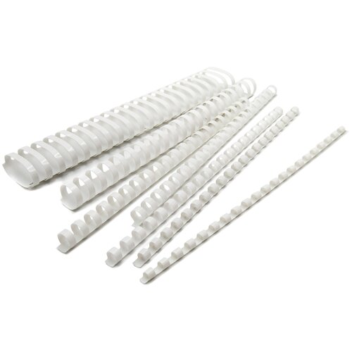 Пружины для переплета пластиковые Silwerhof d8мм 21-40лист A4 белый (100шт) (1373585)