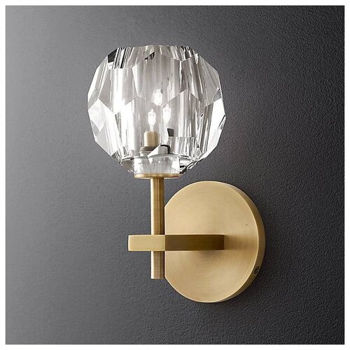 Настенный светильник De Lamp Boule De Cristal Single, G4, 5 Вт, цвет арматуры: латунь