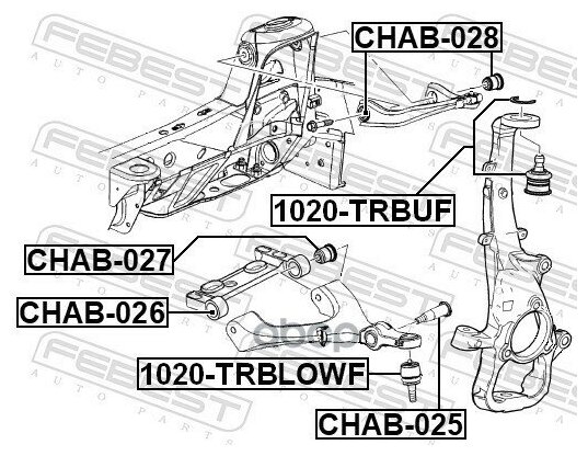 Опора шаровая переднего верхнего рычага Febest 1020-TRBUF