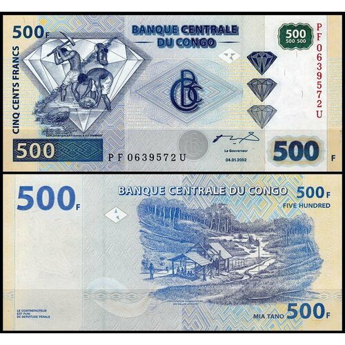 Конго 500 франков 2002 (UNC Pick 96) гвинея 500 франков 2018 unc pick new