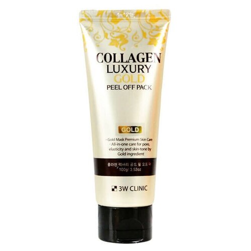 фото 3w clinic collagen luxury gold маска-пленка очищающая с коллагеном и золотом, 100 г