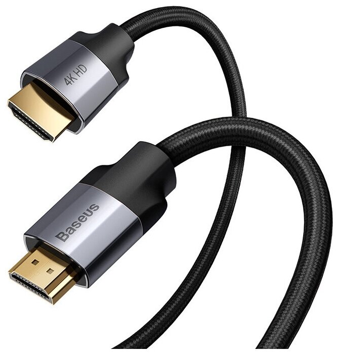 Кабель HDMI BASEUS Visual Enjoyment Series, 4K@60Hz HD Version 2.0, HDMI(M) - HDMI(M), 2 м, Черный