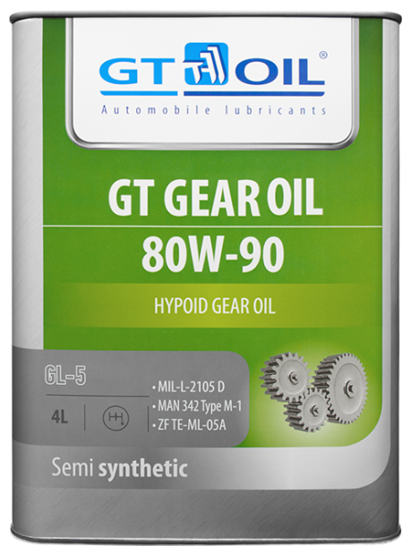 Масло трансмиссионное 80w90 gt oil 4л синтетика gt gear oil gl-5, gt oil, 8809059407837