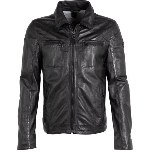 Кожаная куртка , размер 3XL, черный
