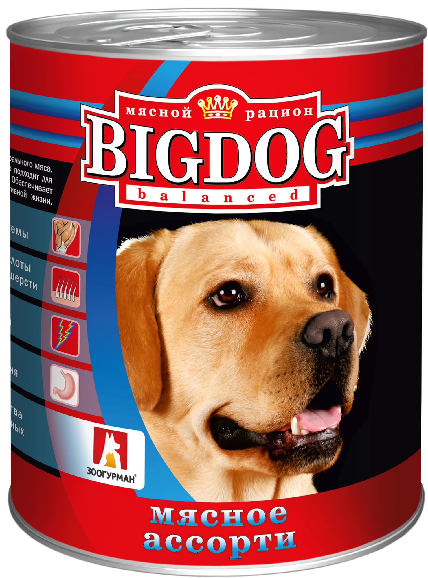 Консервированный корм для собак Зоогурман BIG DOG, мясное ассорти, 850г.