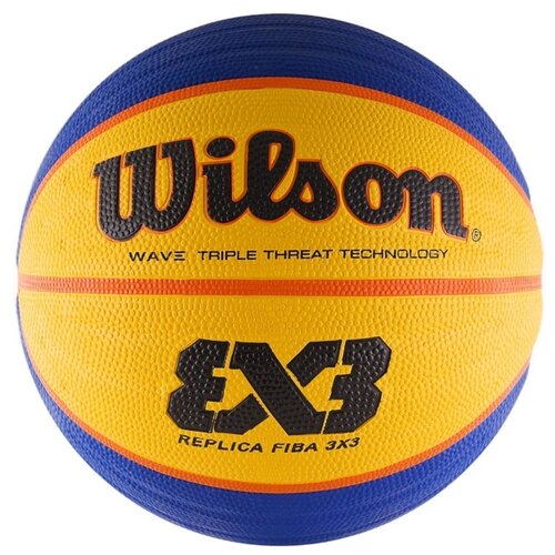 фото Баскетбольный мяч wilson fiba 3x3 replica, р. 6 синий/желтый