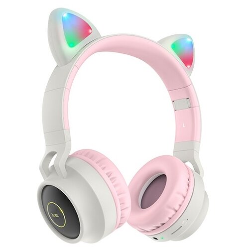 Беспроводные наушники Hoco W27 Cat ear Global, серый bluetooth гарнитура hoco w39 cat ear kids розовые детские разноцветная подсветка ушек
